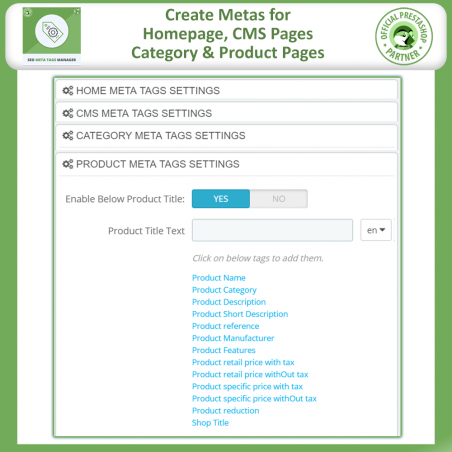 Prestashop Meta Keywords Generator