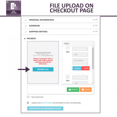 upload file prestashop