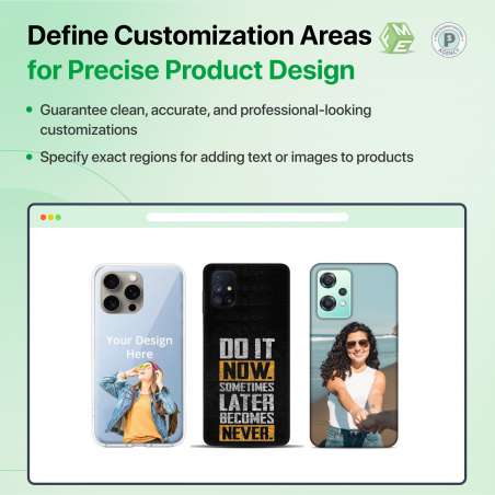 Customization Area Selection by Custom Product Designer