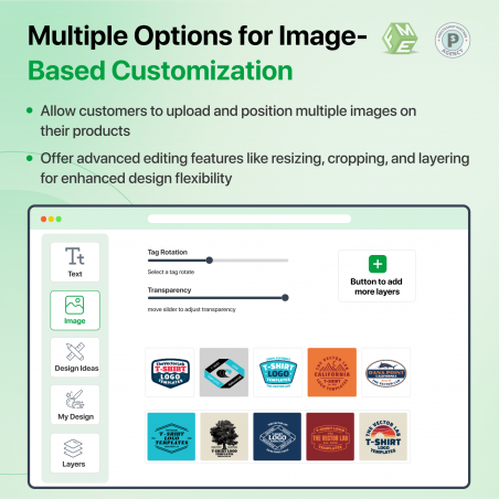 Image Customization Options by Custom product Design