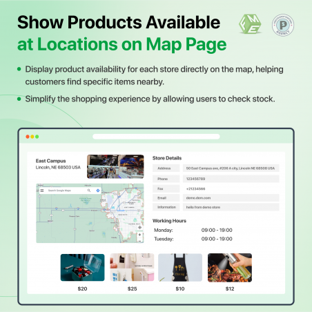 Show Products on Map Page