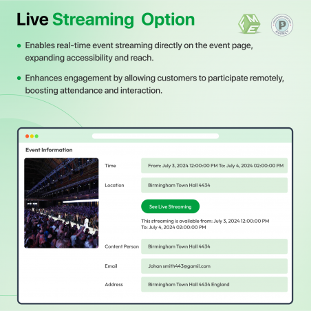 Prestashop Events Manager Module Live Streaming Module