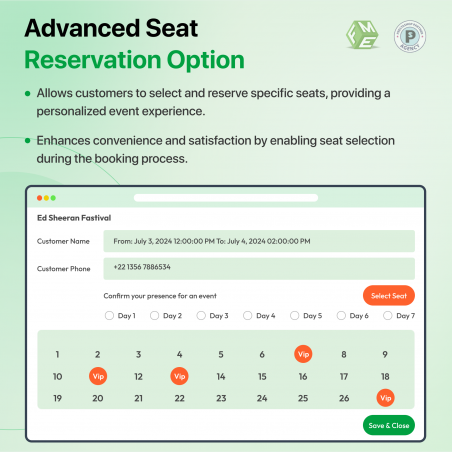 Prestashop Events Manager Module Seats Reservation