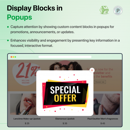 Static Block in Popups