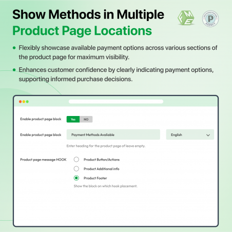 Prestashop Restrict Payment Method Display Products Page