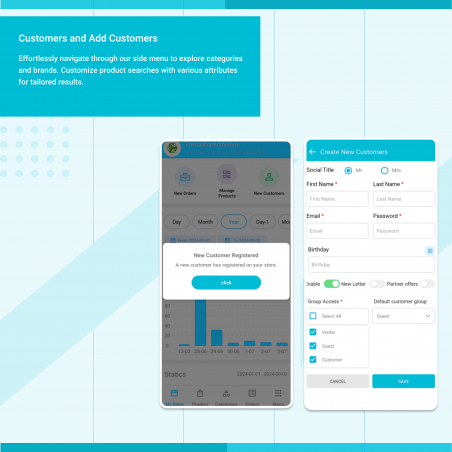 Prestashop Admin App Customers Page