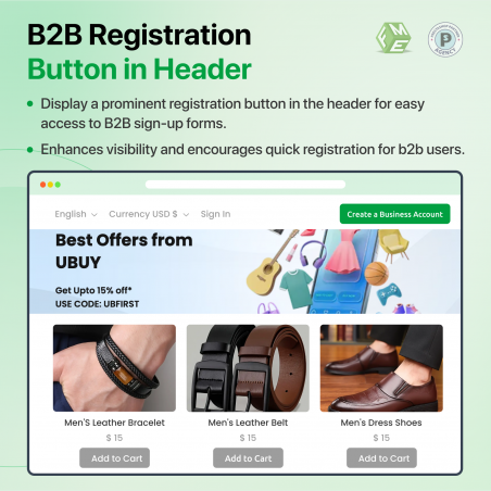 Prestashop B2B Registration Module Registration Button