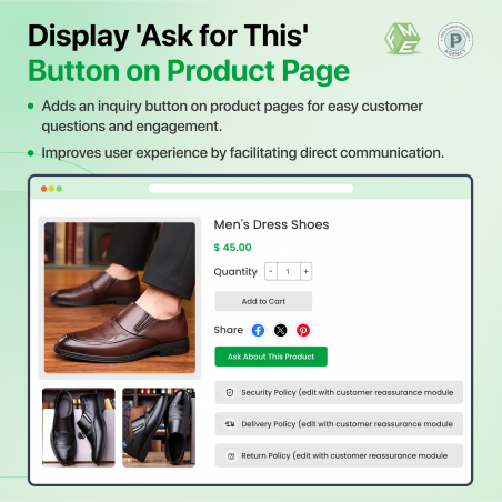 Prestashop Product Contact & Enquiry Form