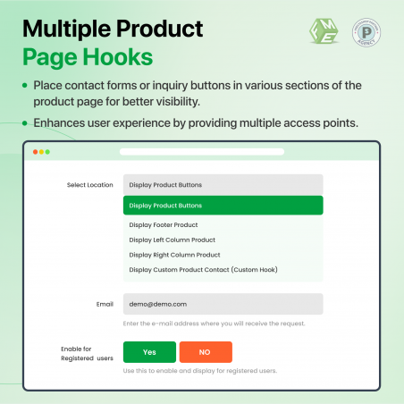 Prestashop Product Contact Module Product Page Hook