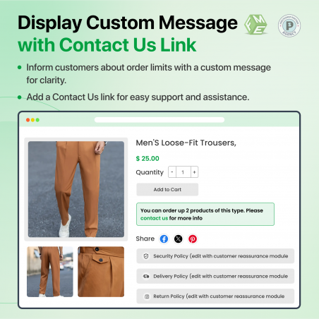 Prestashop Order Limit Quantity Module Show Custom Message