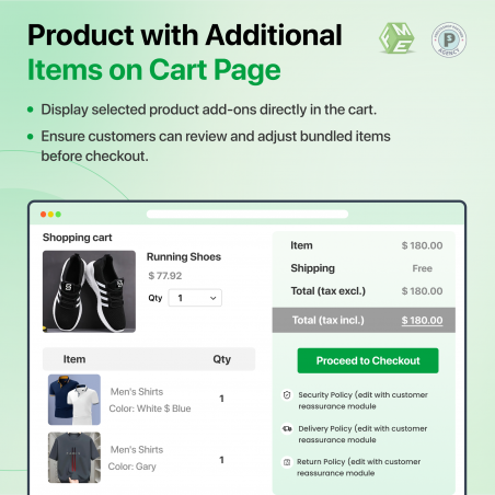 prestashop product builder cart page