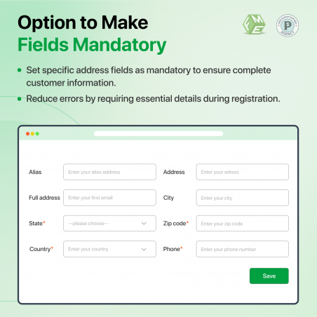 Prestashop Customer Address on Registration Form Mandatory