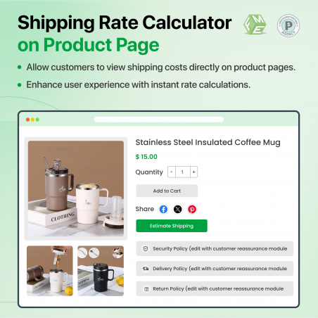 Prestashop Shipping Rate Calculator on Product Page