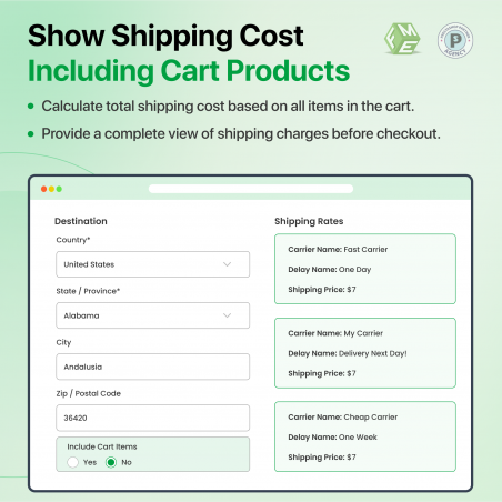 Prestashop Shipping Rate Calculator With Product Prices