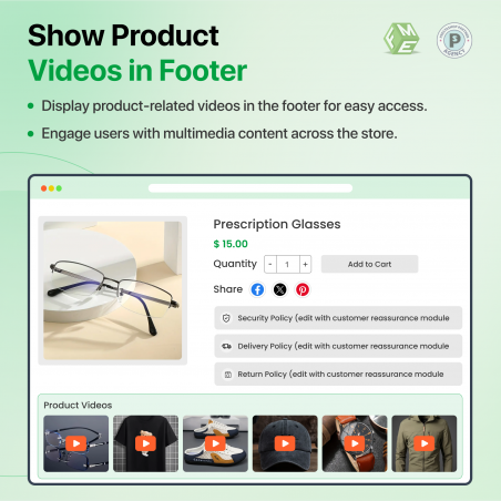 Product Videos in Product Footer