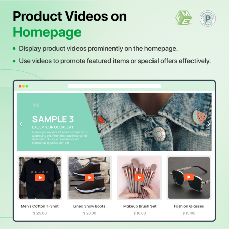 Product Videos on Homepage