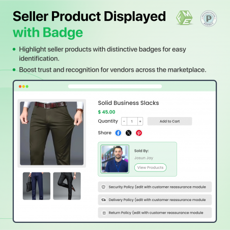 Sellers Badge in Prestashop MultiVendor Marketplace