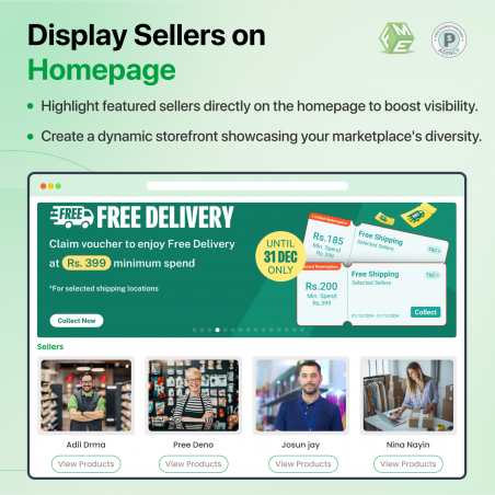 Sellers on Homepage in Prestashop MultiVendor Marketplace