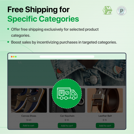 PrestaShop Free Shipping for Specific Categories