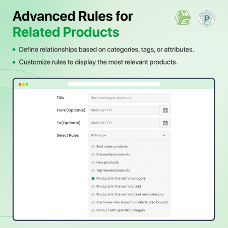 Prestashop Related Products Module Rules