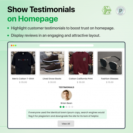 prestashop product comments homepage