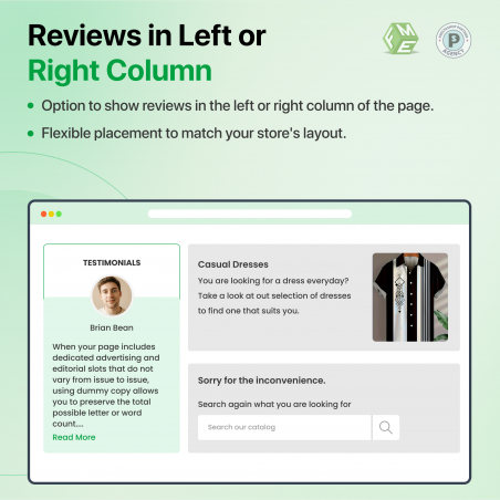 prestashop product reviews right column