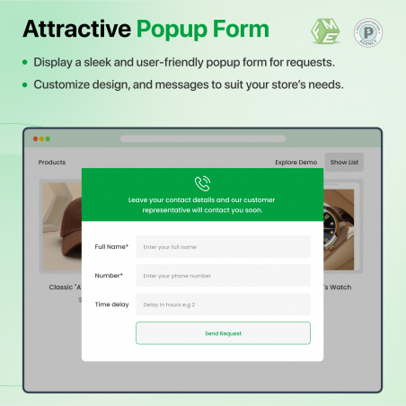 Prestashop Call Back Popup