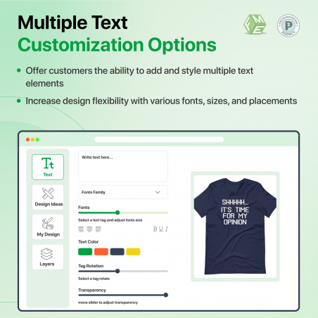 Multiple Text Customization Options