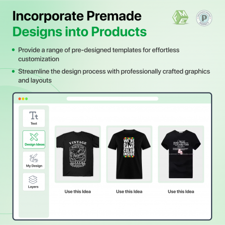 Prestashop Add Text on Product Image Offers Premade Designs