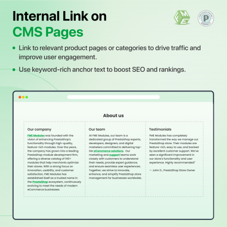 Prestashop Internal Links on CMS Pages