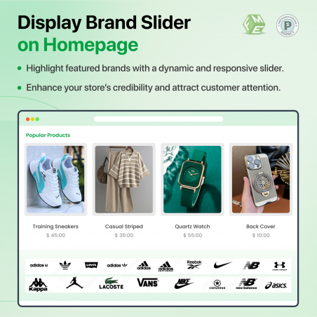 PrestaShop Brand Slider | Partner, Manufacturer Logo, Carousel/Gallery