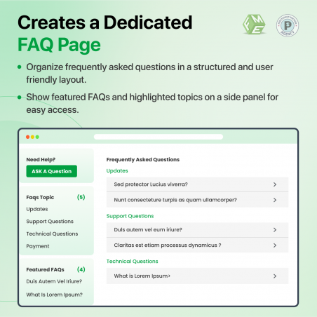 FAQ Advance Module Dedicated FAQ Page