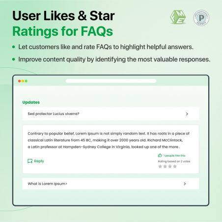 FAQ Advance Module Star Rating and Likes for FAQs