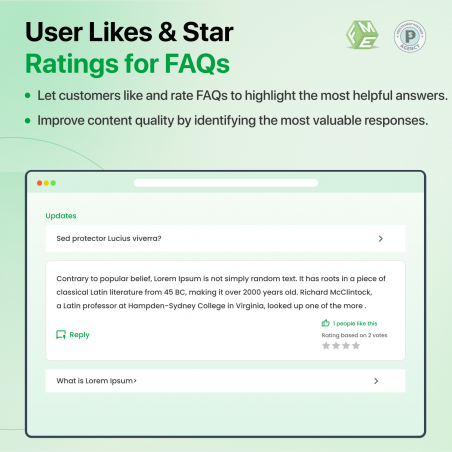 PrestaShop FAQs Store Likes and Star