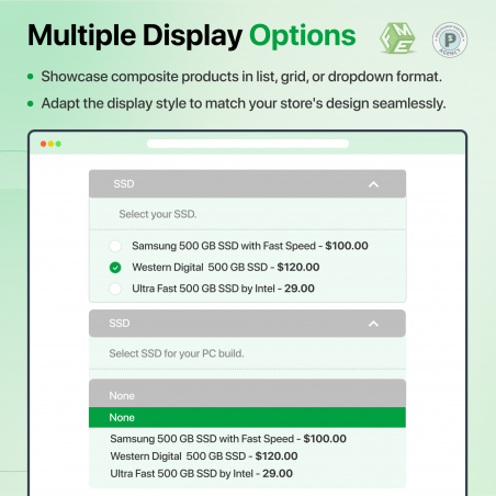 Prestashop PC Builder Module Display Options