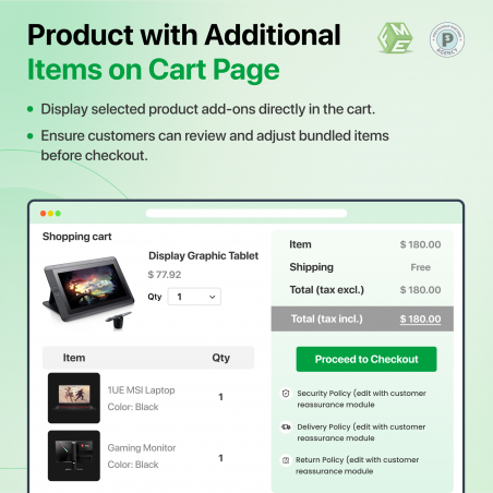 Prestashop PC Builder Items on Cart