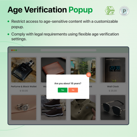 Age Verification Popup Module