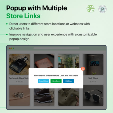 Show Popup With Multiple Store Links